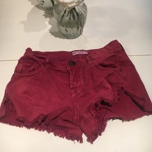 Free People Dark Rose Denim Shorts